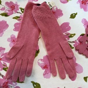 Talbots Pink Lambswool Blend Long Gloves NWT
